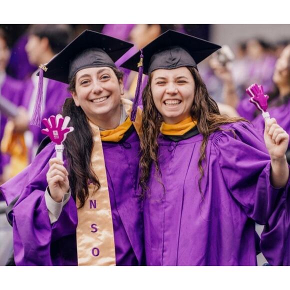 Herff Jones Graduation Regalia Purple Violet MBA gown, hood, cap NYU sz Large XL - Picture 1 of 14